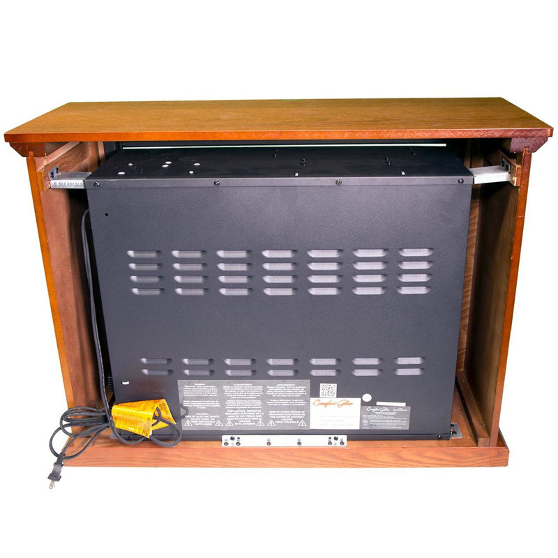 Vintage Oak Electric Mobile Fireplace with Tri-Color Flame