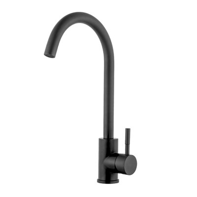 Matte Black Kitchen Sink Faucet With Single Handle - 304 Stainless Steel Construction, 360 Rotatable Spout, Rust And Corrosion , Easy Daily Cleaning, Simple Installation, 1.75 Gpm Max Flow, Includes