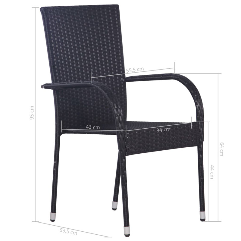 Ensemble repas pour 4 personnes Lawenda, Noir
