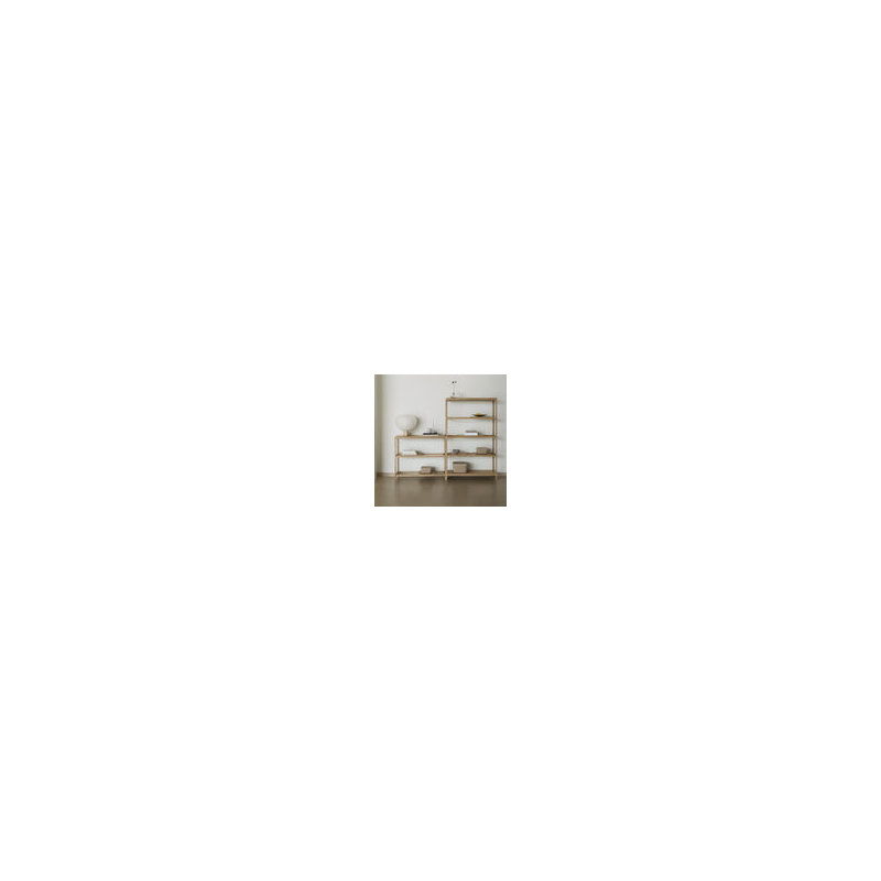 SUKOYA Solid Wood Bookcase, (3 Shelves) 36.3"H x 41.4"W x 15.8"D, White