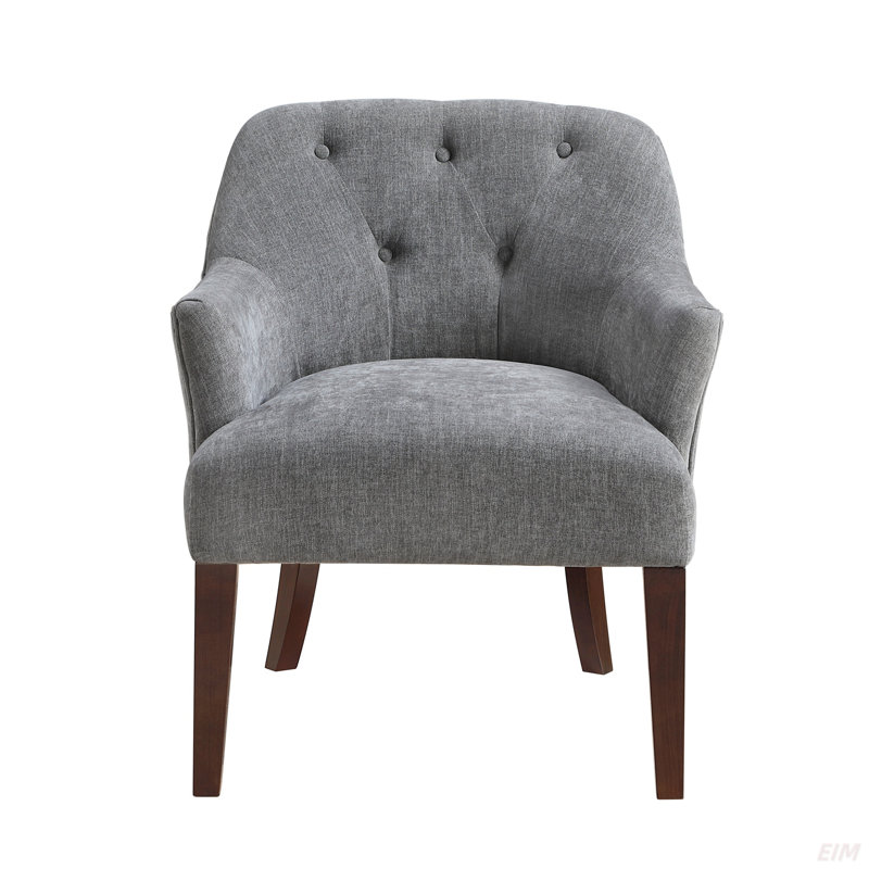 Fauteuil d'appoint rembourré en tissu 1pc, Gris anthracite