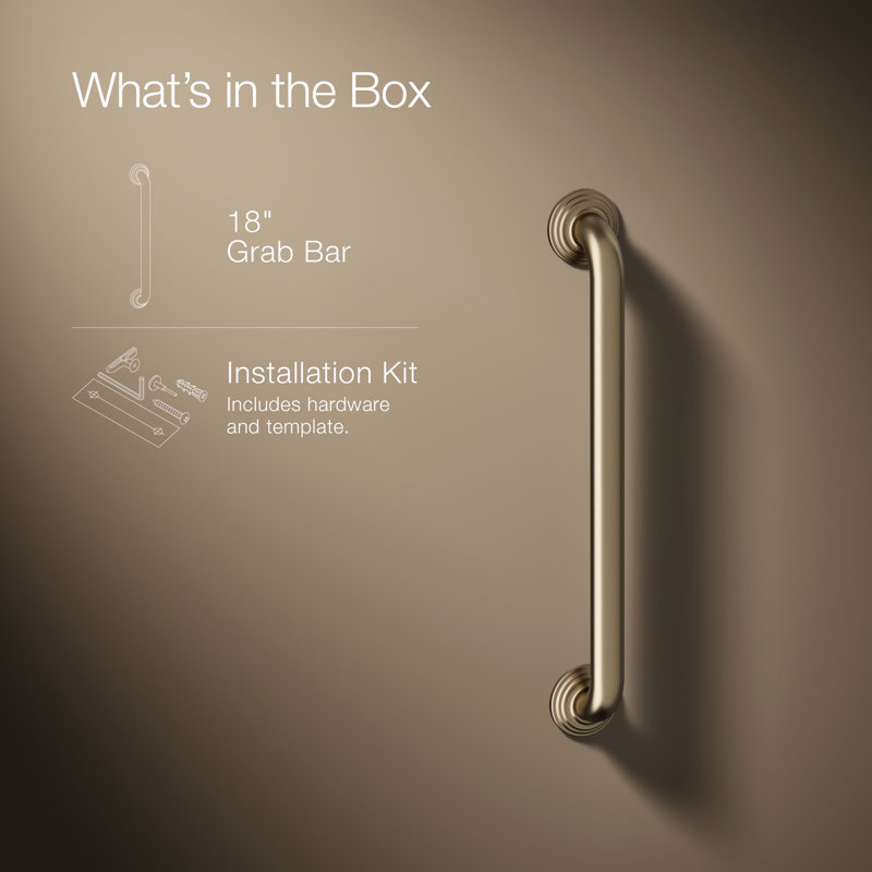 Traditional Grab Bar, 18"W, Vibrant Brushed Bronze