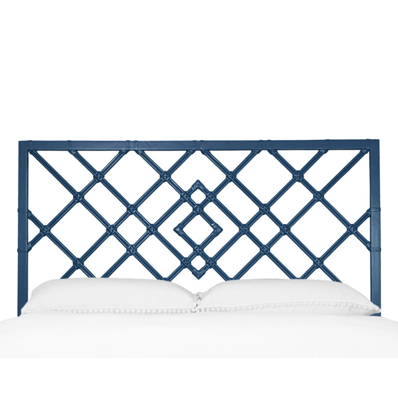 Darien Open-Frame Headboard, King, Navy Blue