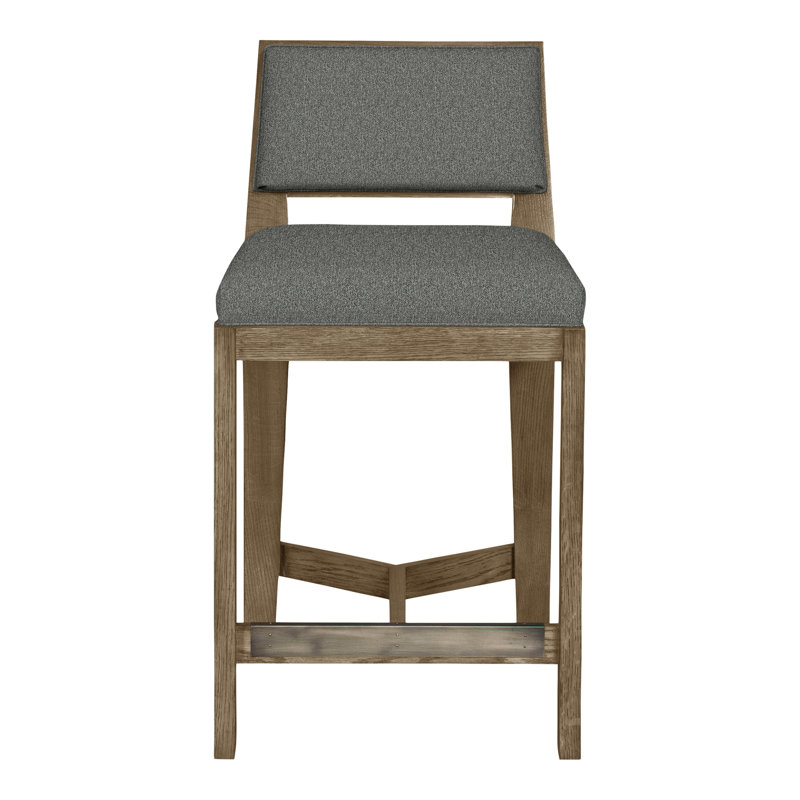 Thom Filicia Solid Wood 32.5" Bar Stool, Hampton, Ian Pewter
