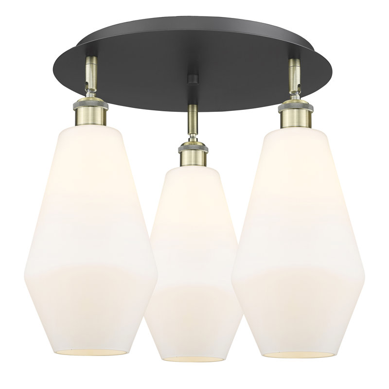 Plafonnier encastré Amylea, Blanc mat, Laiton antique noir