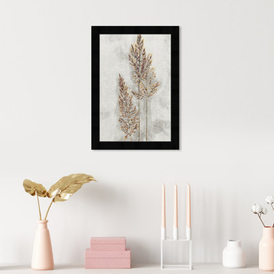 Golden Trees, Feather Grass Plant Cabin - cadre photo, impression sur papier