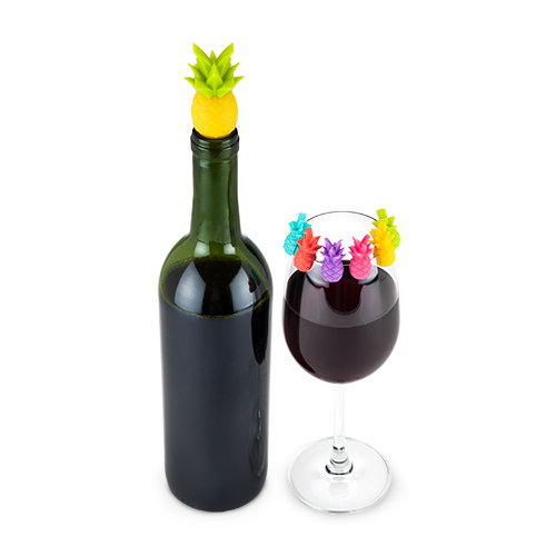 Breloques de vin et bouchon de bouteille en silicone Tropic