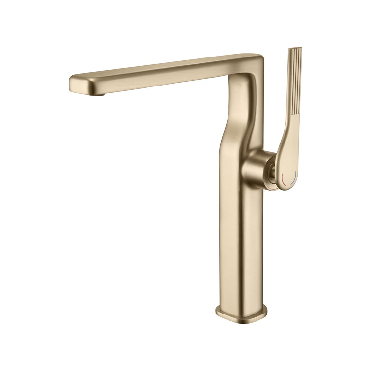 10-1/4”H Solid Brass Single-Hole Single-handle Bathroom Sink Faucet with Optional Drain Assembly