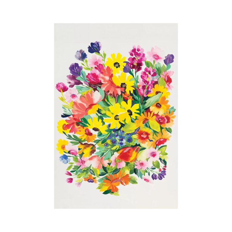 Snapdragons & Zinnias by Kim Parker - Wrapped Canvas Painting, 20.32 cm H x 30.48 cm W