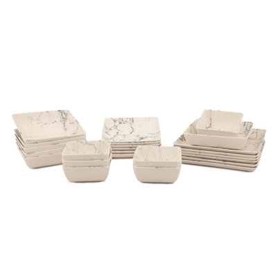Aarati Porcelain China Dinnerware Set 24 Piece - Service for 6