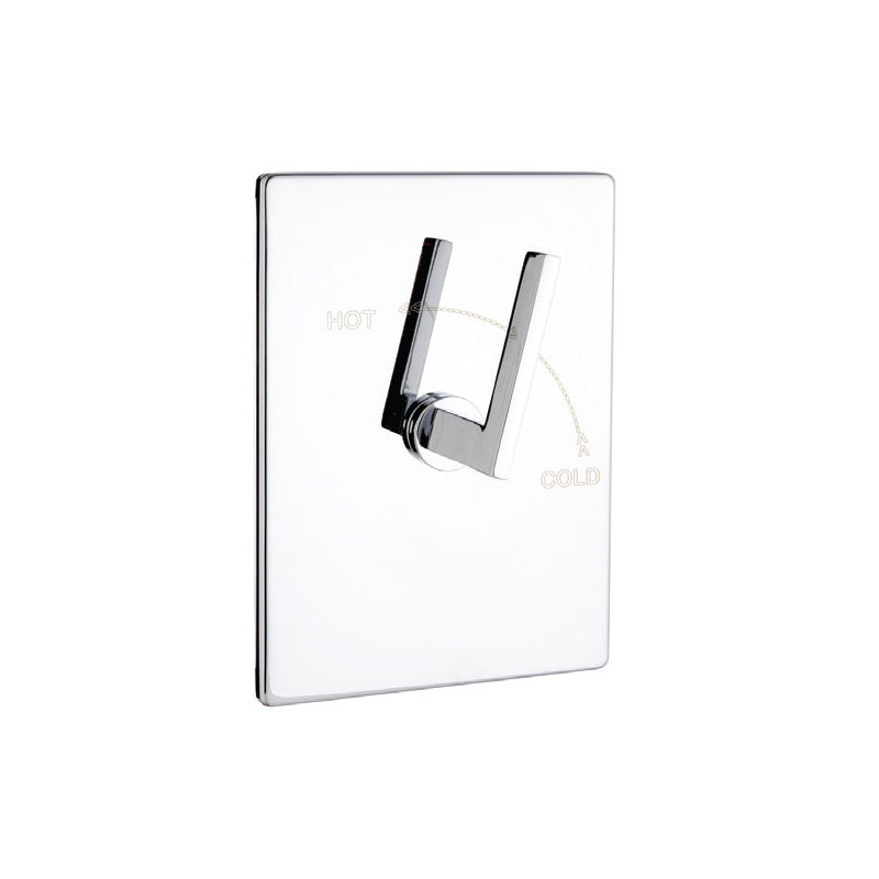 Douche Crisp Square à pression équilibrée avec valve, Nickel poli
