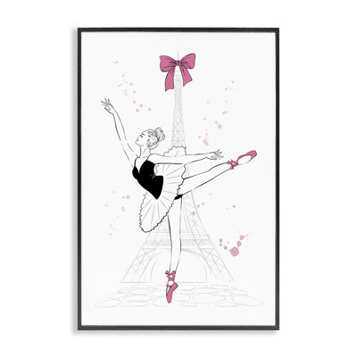 Ballerine et tour Eiffel, estampe numérique par Martina Pavlova