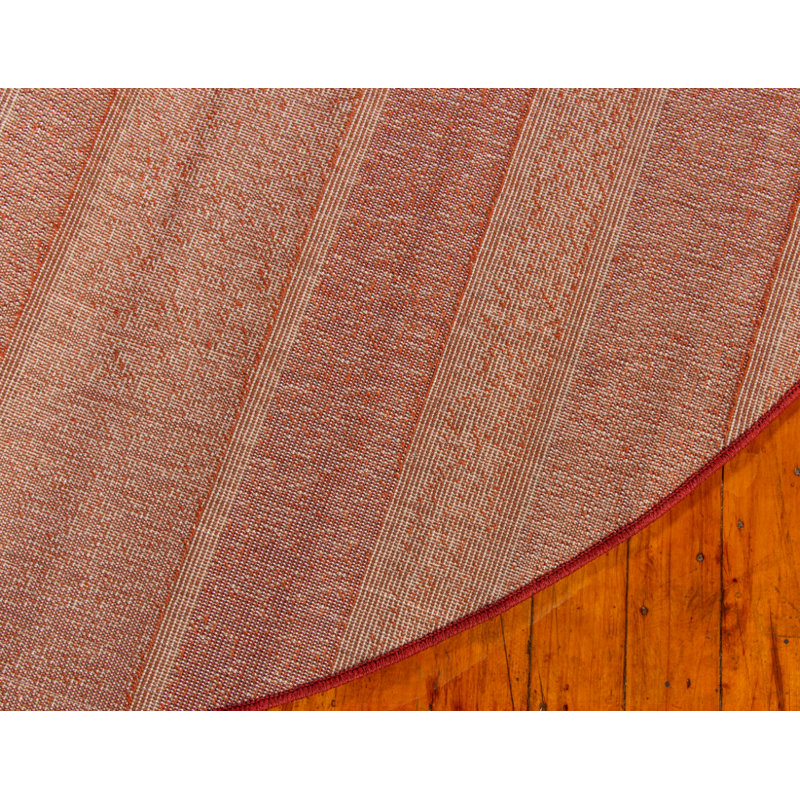 Tapis abstrait rouille / beige Alair, Rond 8 pi