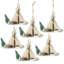 Cardboard Lit Tent Ornament Set of 6 5" x 3.5" x 4" Beige/Green
