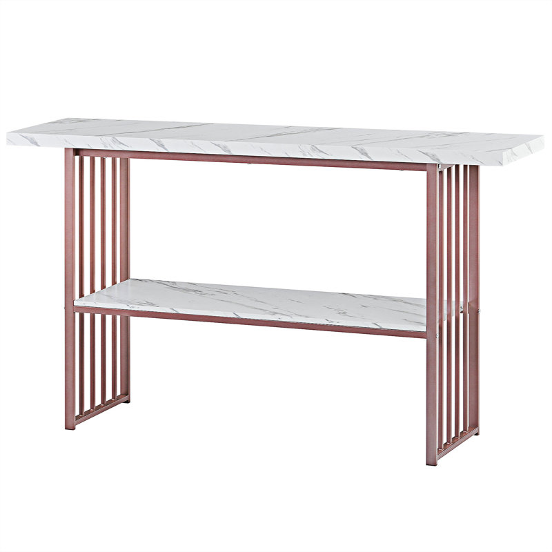 Console Malesha 63, Blanc, Rose / blanc