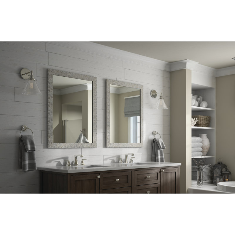 Delta Rectangular Standard Flush Mount Framed Glass Bathroom/Vanity Mirror, 32.64" H x 23.03" W