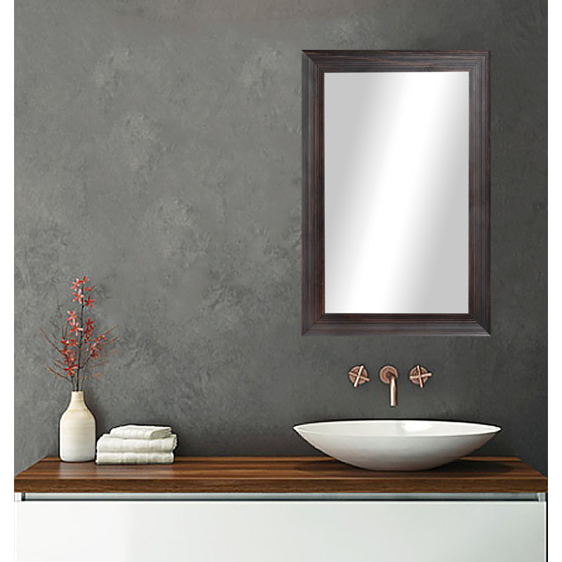 Levon Solid Wood Flat Wall Mirror, 47.5" H x 23.5" W, Dark Walnut