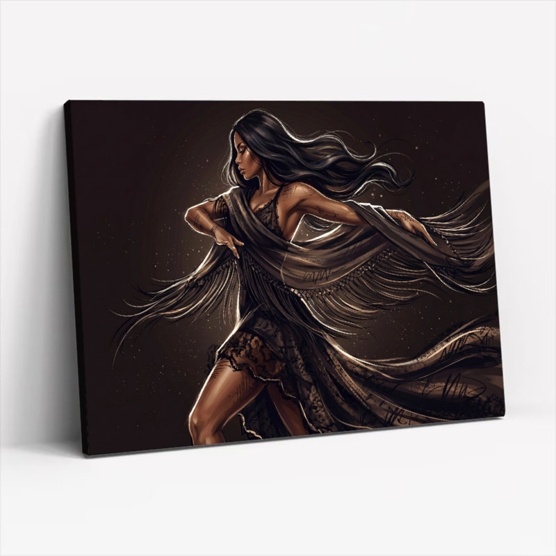 Ensemble de 1 tableau sur toile Guerrier mystique, H 20 po x l 30 po, Toile tendue