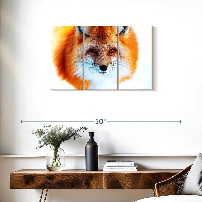 Visage de renard roux Brampt, H 20 po x l 33 po