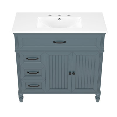 Meuble-lavabo 36 po avec lavabo en céramique lisse