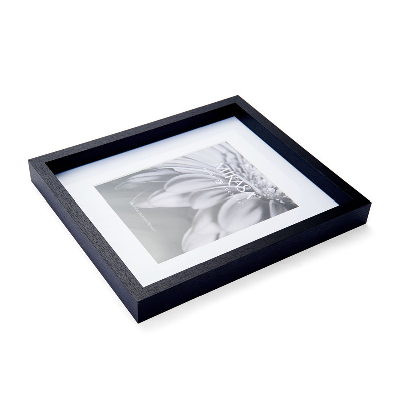 Bold Gallery W/Mat MDF Multi-Size Photo Frame, Black, 8" x 10", 16" x 20"