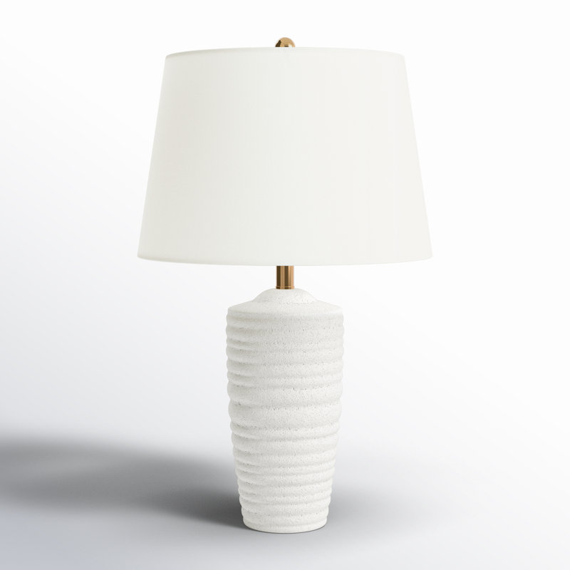 Ceramic Table Lamp, Porous White