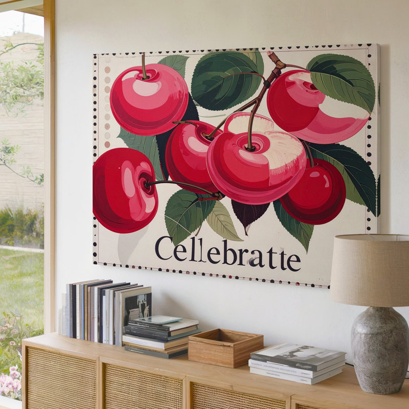 Art mural sur toile, "Celebrate cherry", H 9 po x l 12 po