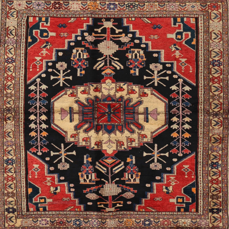 Tapis brun Southwestern, Carré 5 pi