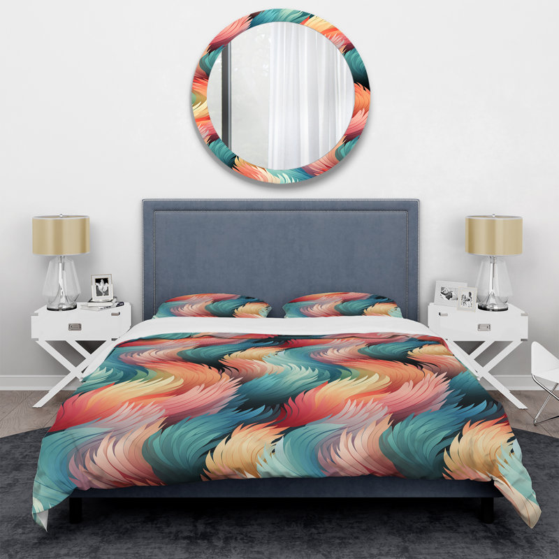 Ensemble de housse de couette multicolore, Housse de couette pour très grand lit et 2 très