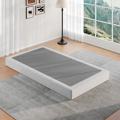 Sommier métallique extra-plat Ndayisenga de 12,7 cm (5 po) avec revêtement en tissu, base en acier robuste, support silencieux, assemblage facile, format Twin XL