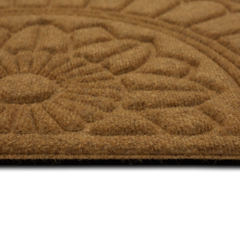 Tapis de porte extérieur antidérapant en caoutchouc recyclé Amoura, Tanné