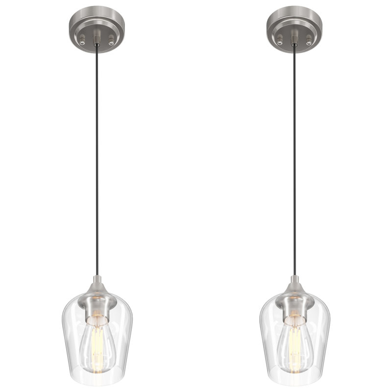 Luminaire suspendu à hauteur réglable, Nickel brossé, 2