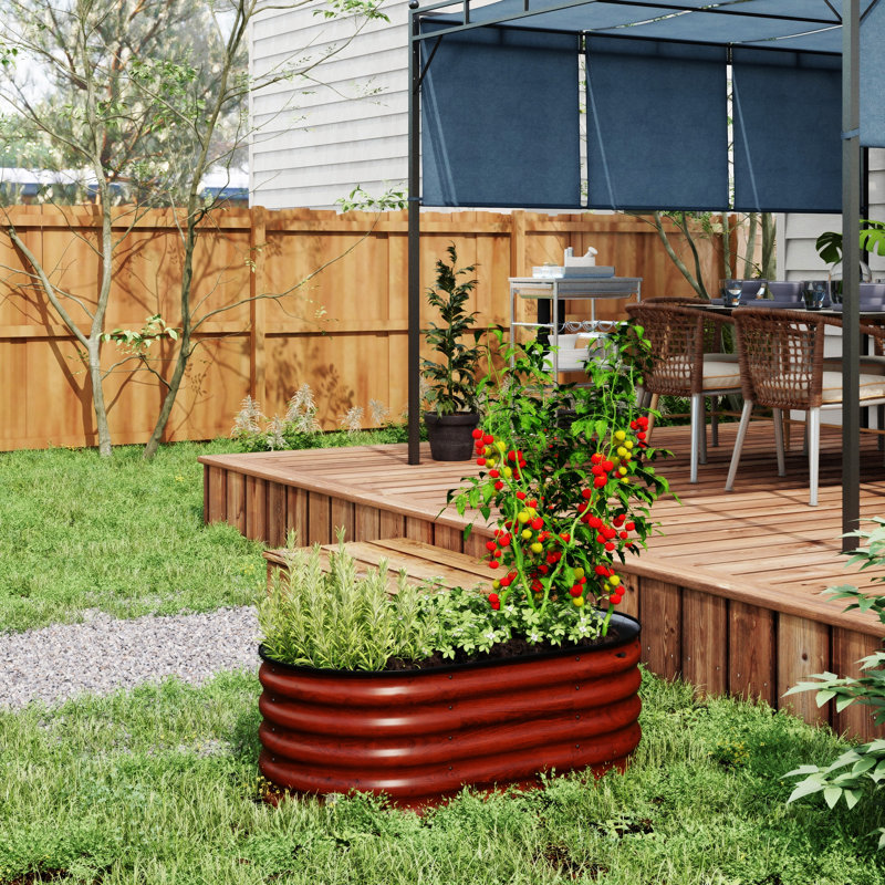 Ensemble de jardin surélevé galvanisé 3,5 pi x 2 pi x 1,4 pi Outsunny