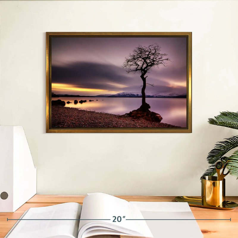 Arbre Loch Lomond, Cadre flottant doré, 13 po x 9 po