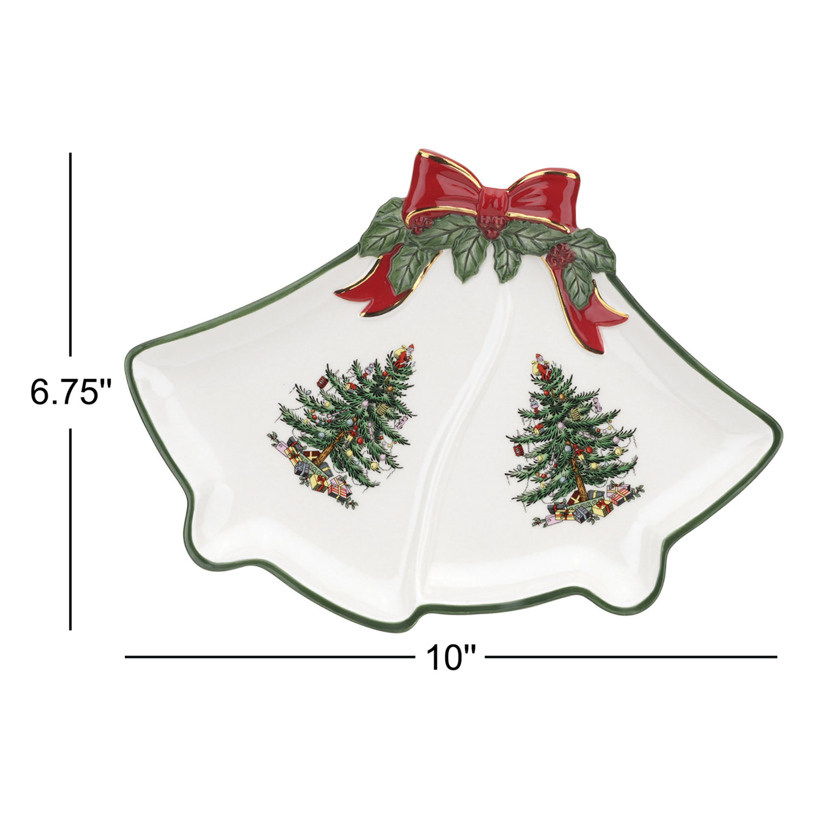 Christmas Tree Ribbon Bell Dish