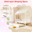 Lit simple avec lit gigogne et toit ouvrant, lit plateforme pour enfants