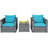 Alycen 2 - Person Patio Conversation Set with Cushions-726803166-767782460