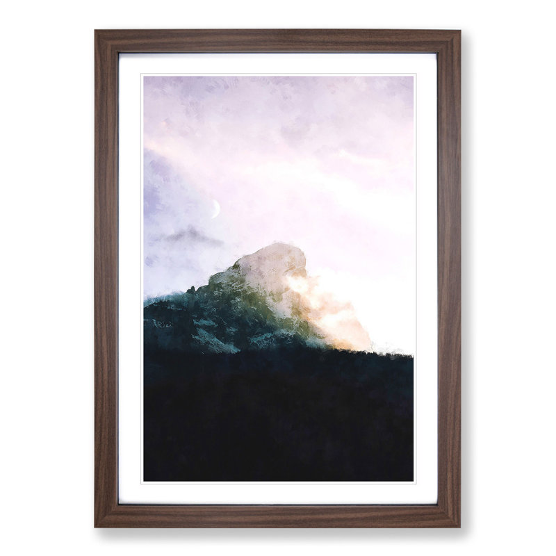 Peitlerkofel Mountain in Italy - Framed Print, 48cm H x 36cm W x 2cm D, Walnut Framed