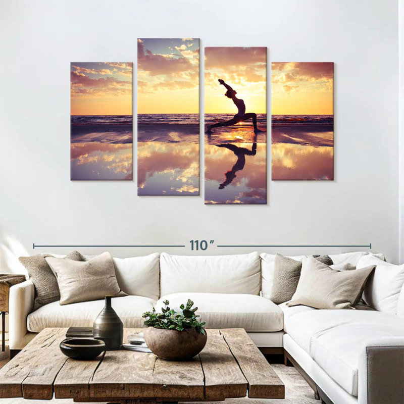 Kerrick yoga au coucher du soleil, H 54 po x l 84 po