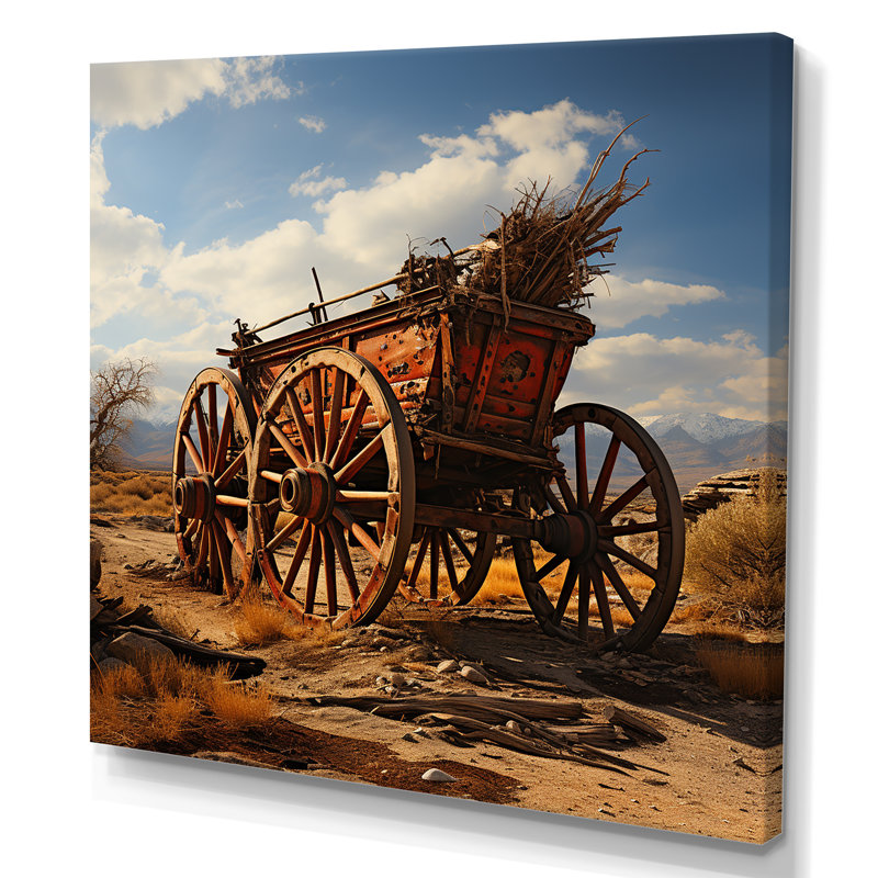 Vieux chariot américain aux États-Unis I, Toile tendue, H 24 po x l 24 po x P 1 po