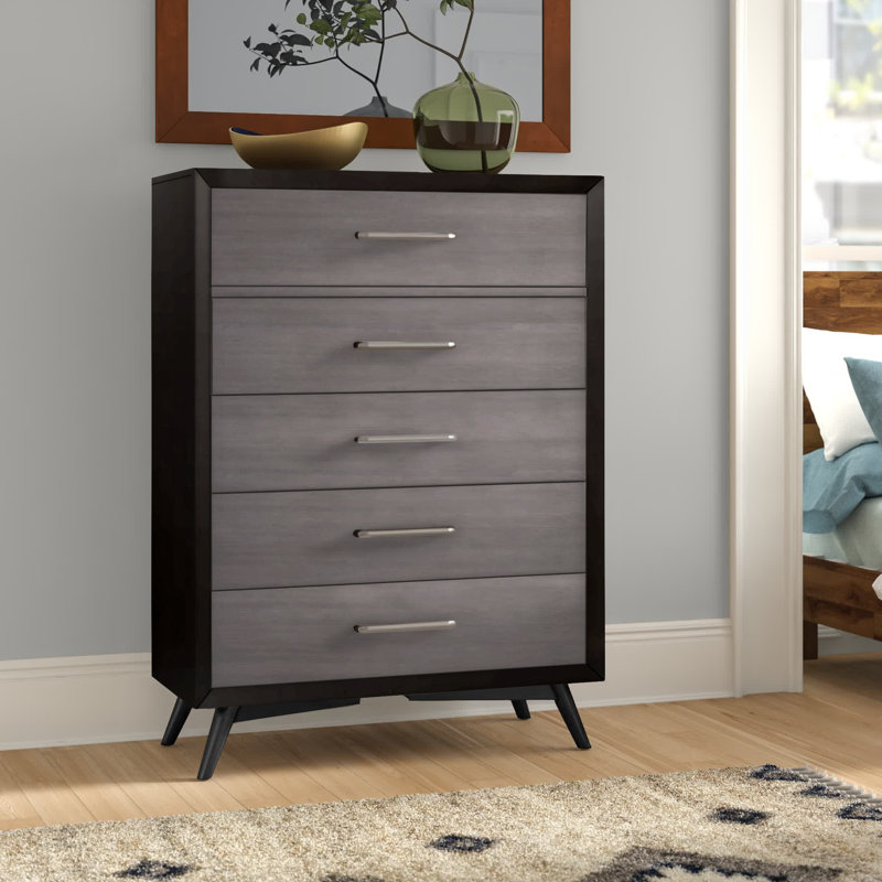 Anayancy 38'' W 5 - Drawer Dresser, Gray