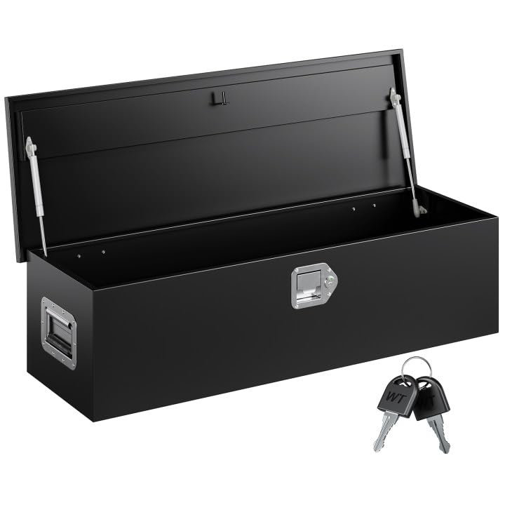 30 Inch Steel Heavy Duty Truck Bed Tool Box, Trailer Tongue Tool Box With Lock And Keys, Tool Box For Storage, Utility Trailer Tool Box For Truck, Pickup, RV, Trailer