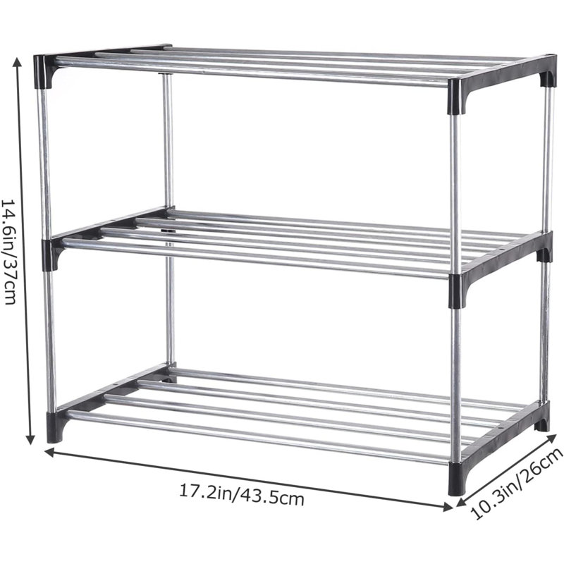 Petite étagère à chaussures, étagère à chaussures étroite et empilable pour vestibule, porte et garde-robe de chambre à coucher