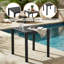Table d'appoint d'extérieur en aluminium pour patio, piscine et jardin