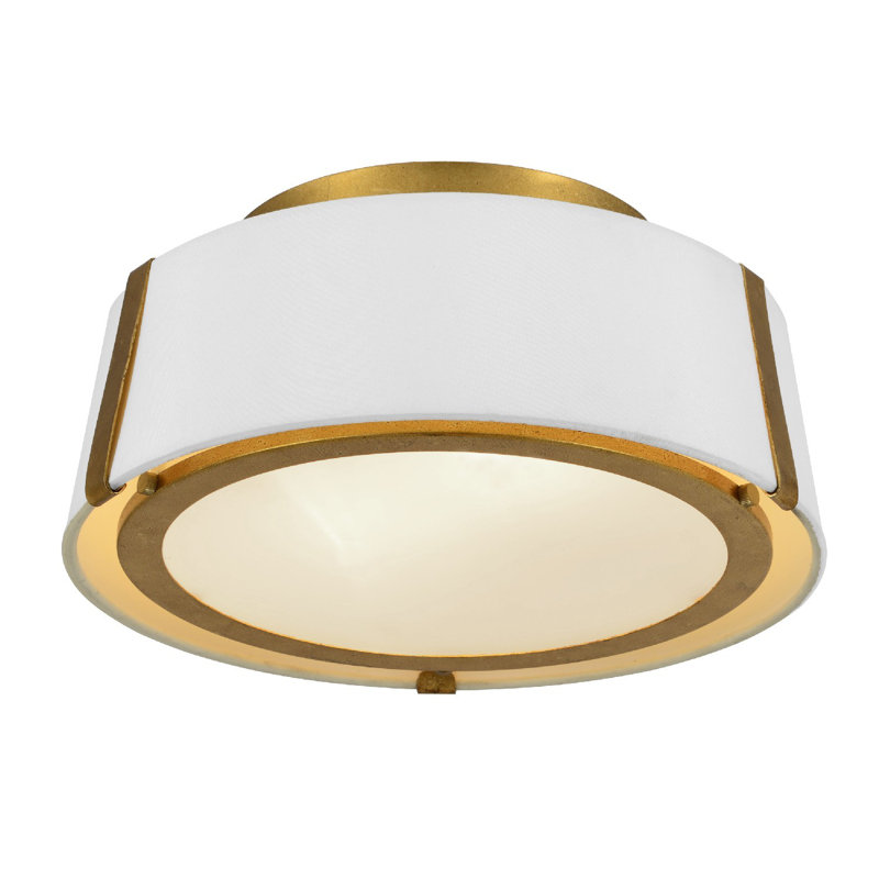 Marietta Flush Mount, Antique Gold, Gold/White