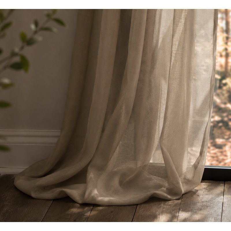Belasquez Semi Sheer Curtain Single Panel, 54" x 96", Flax