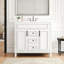 Meuble-lavabo 36 po avec lavabo supérieur, armoire de rangement moderne avec 2 portes à fermeture douce et 2 tiroirs, meuble-lavabo simple -107394924