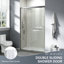 44 à 48 po X P 72 po H Double porte de douche coulissante semi-sans cadre avec verre trempé 1/4 po en nickel brossé | Gift Idea-124319230