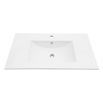 Comptoir de meuble-lavabo simple blanc 36 "x 18" avec 1 trou de robinet et trop-plein (lavabo seulement) (n'inclut que le lavabo de salle de bain)