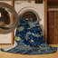 Tapis oriental bleu lavable à la machine Ozgur Griffin-304000979